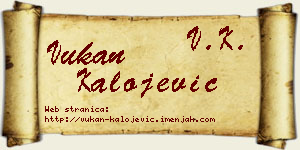 Vukan Kalojević vizit kartica